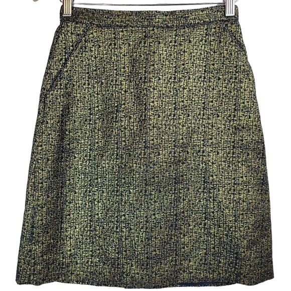 Tucker for Target Women's Size 5 A-Line Metallic Jacquard Skirt Navy Gold - Picture 1 of 6
